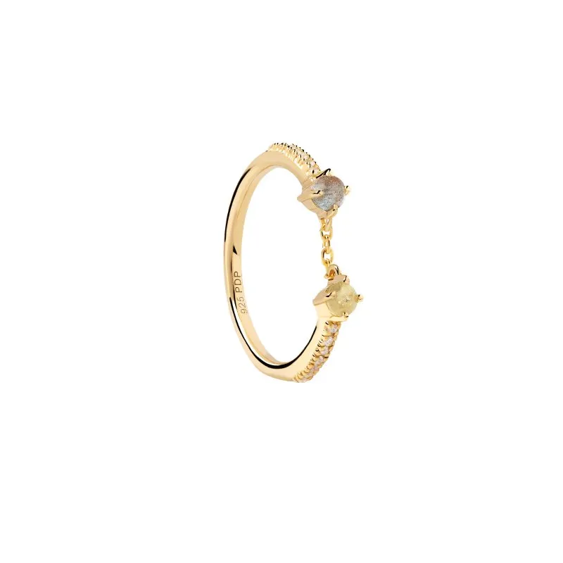 Anillo Pdpaola Zena plata baño de oro AN01-652