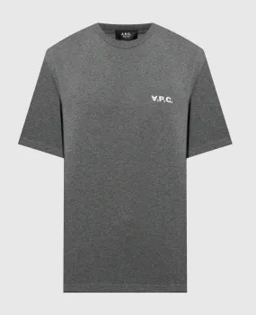A.P.C Gray melange t-shirt with textured logo