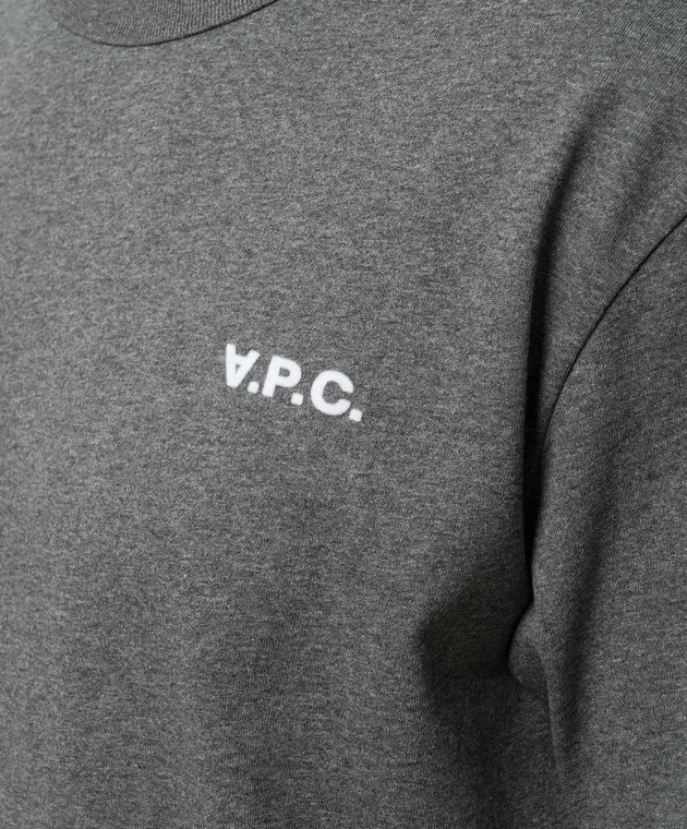 A.P.C Gray melange t-shirt with textured logo