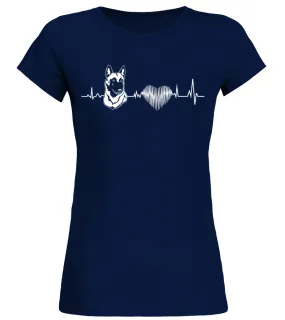 Belgian Malinois Heartbeat, I love Belgian Malinois Camiseta cuello redondo Mujer