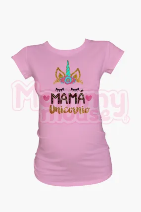 Blusa Maternidad Básica Manga corta. Mamá unicornio