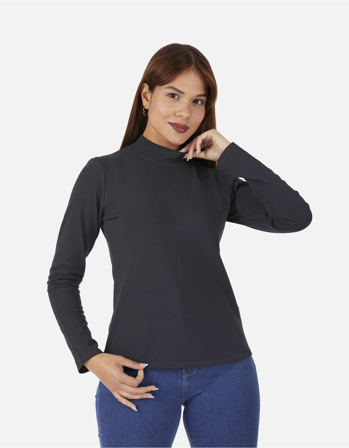 Cafarena slim fit manga larga plomo