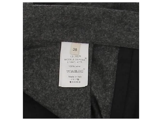 CÉLINE Pantalones T.FR 38 Lana Gris 