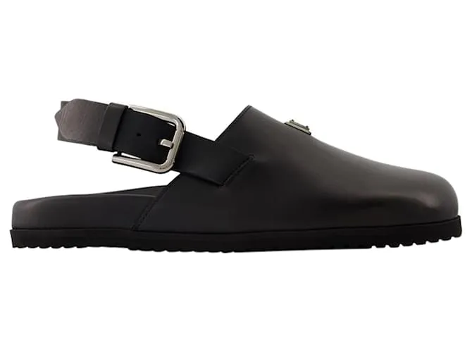 Dolce & Gabbana Sandalias Logo-Plaque - Dolce&Gabbana - Cuero - Negro 
