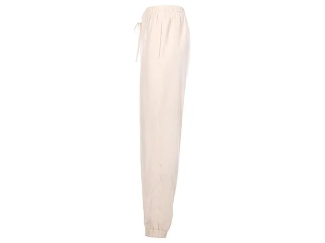 Jil Sander Pantalones con cordón en satén crudo Blanco 