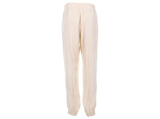 Jil Sander Pantalones con cordón en satén crudo Blanco 