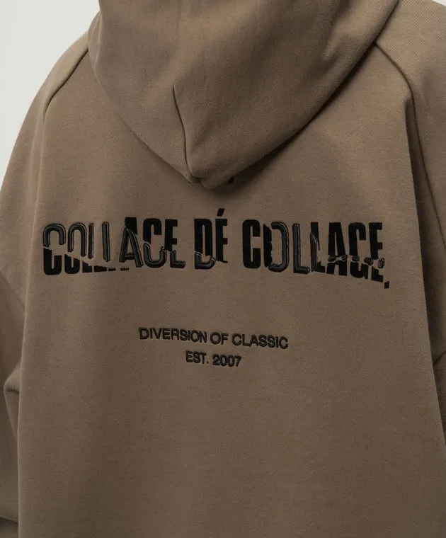 Juun.j Khaki hoodie with logo embroidery