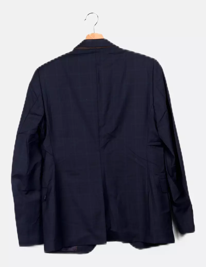 Massimo Dutti Americana azul marina estampada