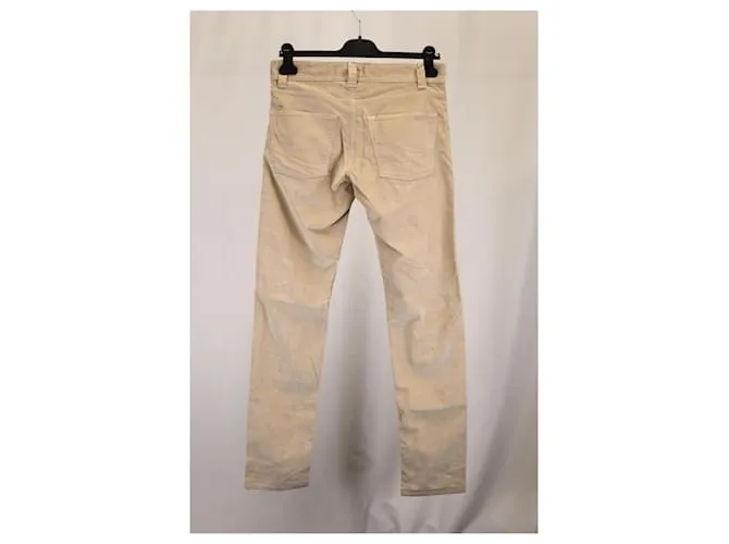 Pantalones Slim Fit Loro Piana en algodón beige 