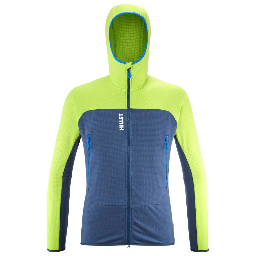 Polar Millet Fusion Grid Hoodie Dark Denim Acid Green