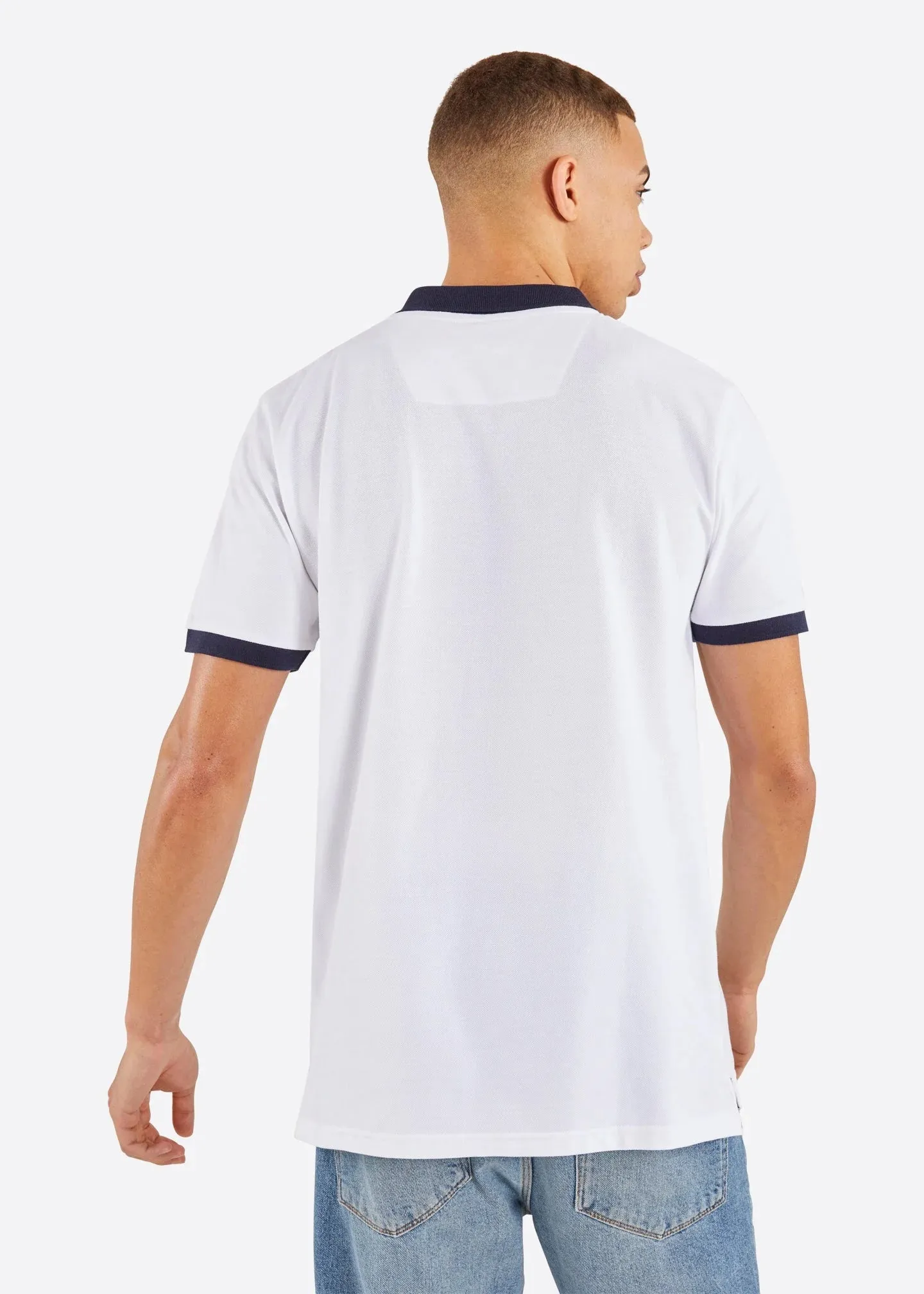 Polo Nautica Hombre Regular Fit White