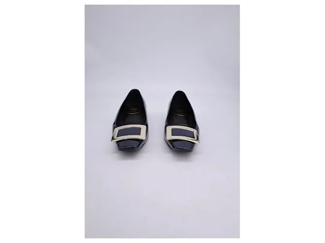 Roger Vivier Bailarinas Belle Vivier con hebilla metálica en charol azul marino 