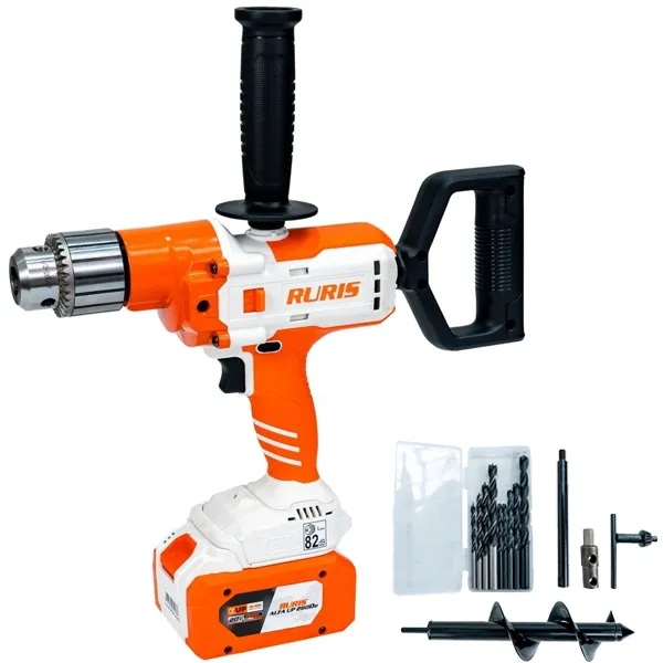 Ruris - RMX 1390 - Taladro y atornillador con 1 batería, Li-Ion, 20 V, 4 ah, 130 nm, Accesorios