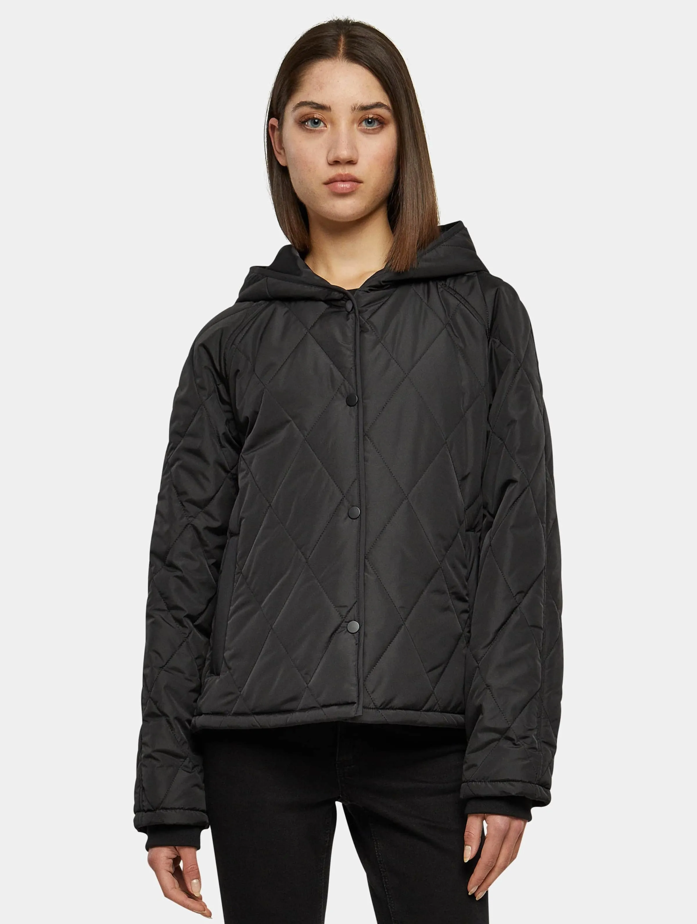 Urban Classics Ladies Oversized Diamond Quilted Hooded Jacket